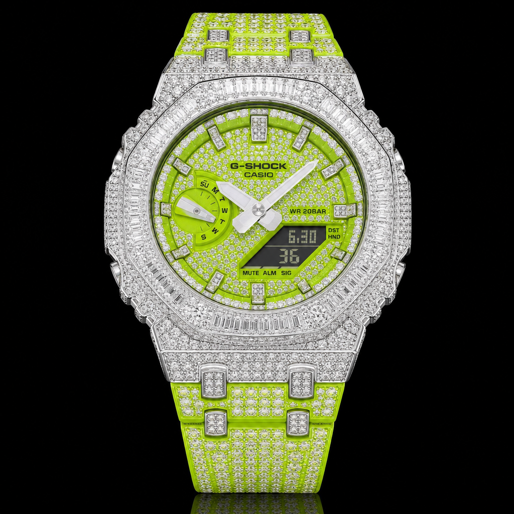 Iced Out Lime Ana-Digi Watch